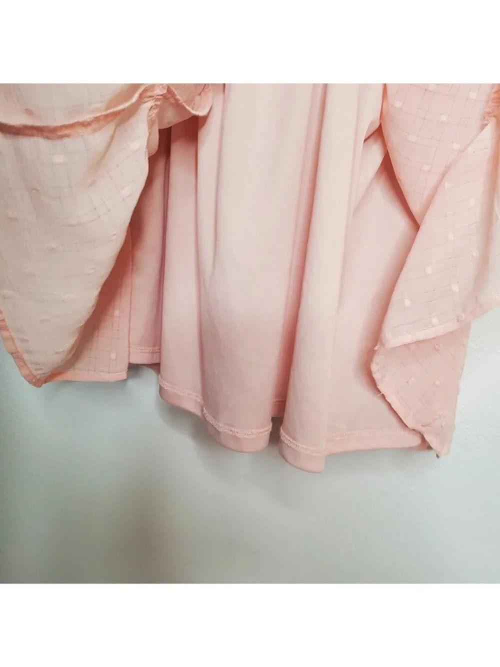 Mi Ami Pink Ruffle Tiered Sleeveless Dress With Open Back & Tie Detail Large